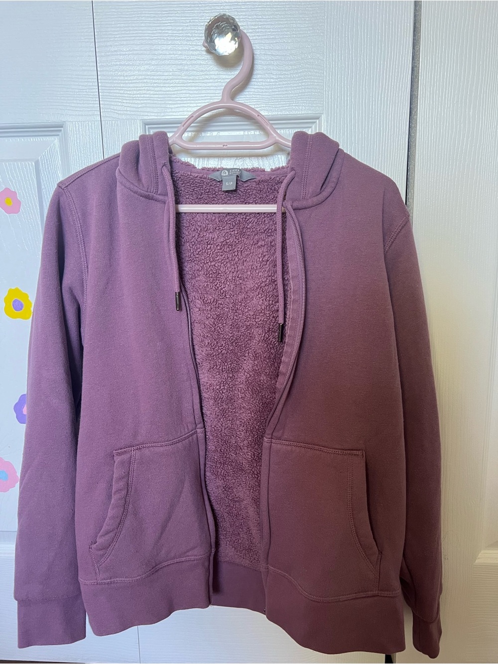 Purple soft zip-up hoodie